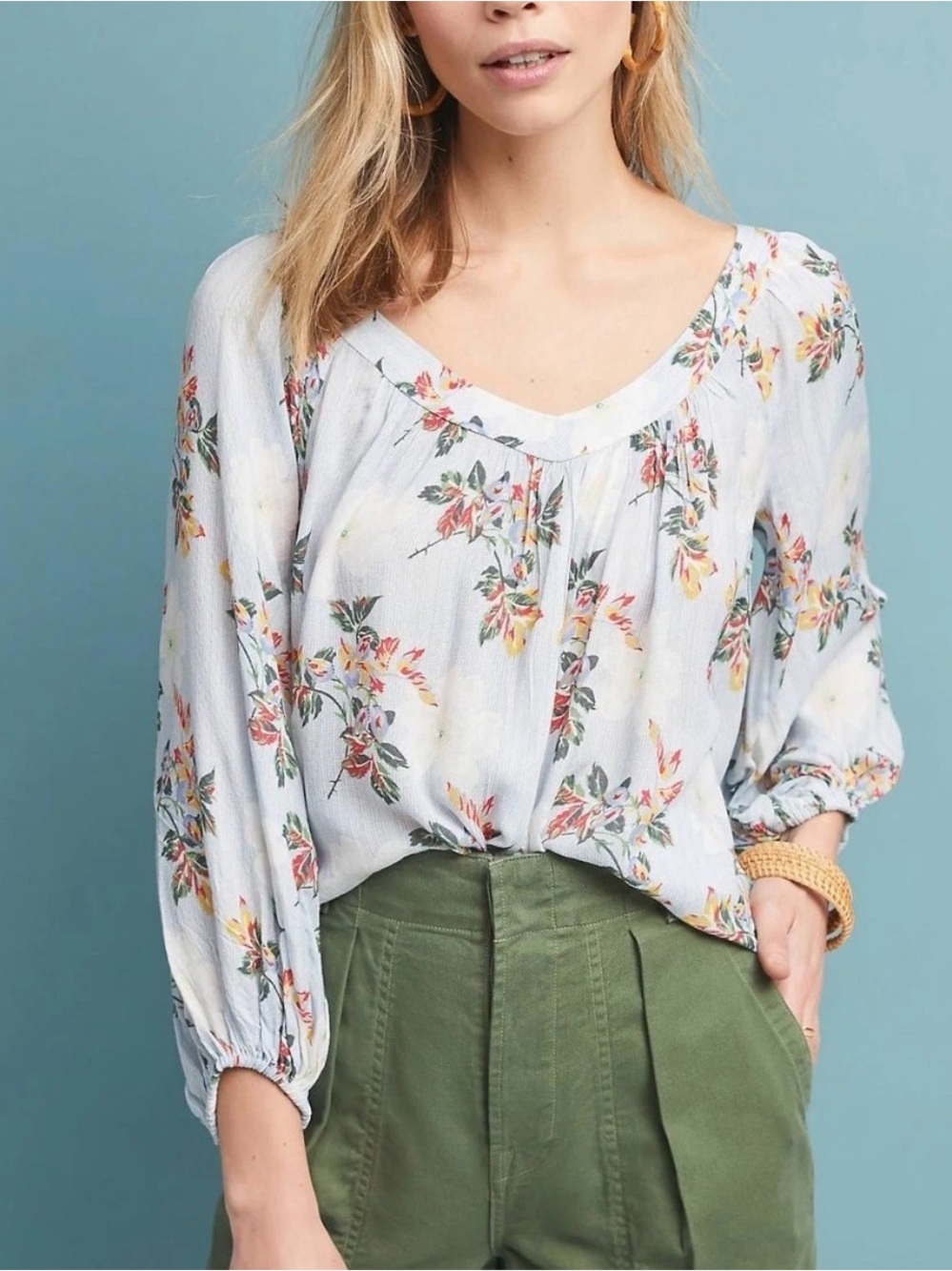 ANTHROPOLOGIE MAEVE Boswell Blouse Floral Boho Flowy Size 6